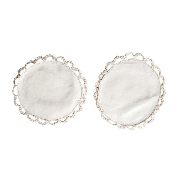 Vintage Crochet Edgeing 9" Doily Ivory - Picture 1 of 6